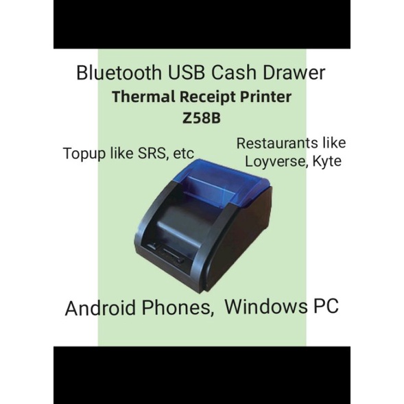 New Stocks! Receipt Thermal Printer Z58B Bluetooth USB Cash Drawer