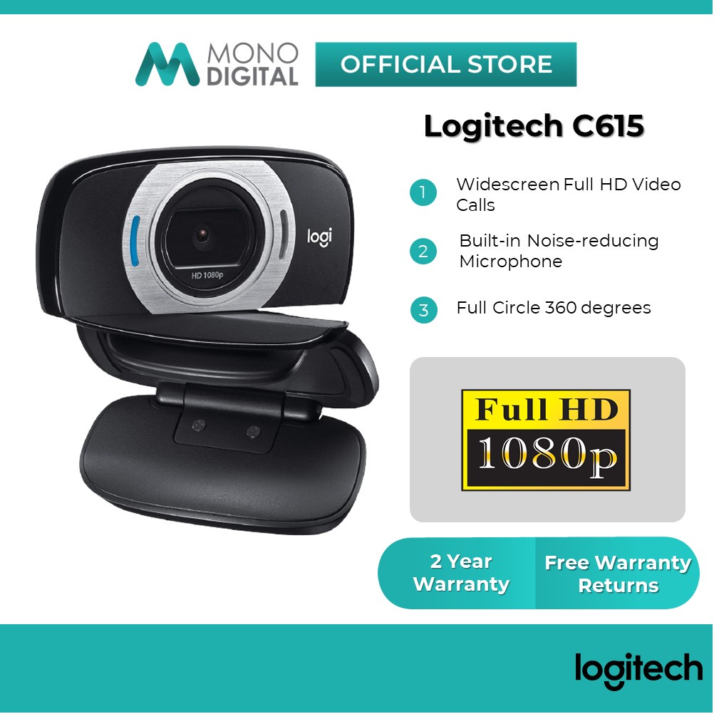 Logitech C615 Portable HD 1080p Webcam for Laptop/Desktop 960-000738