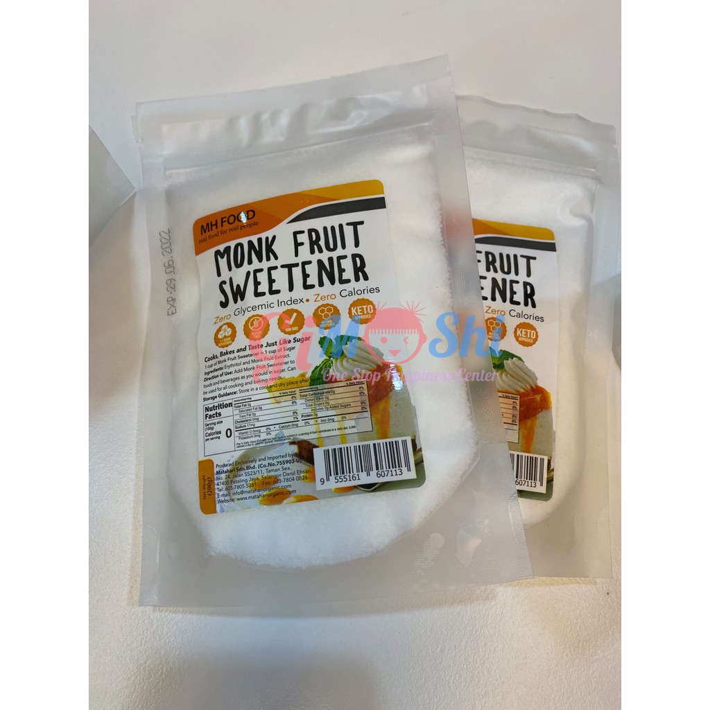 Monk Fruit Sweetener Zero Calories and Glycemic Index 200gm
