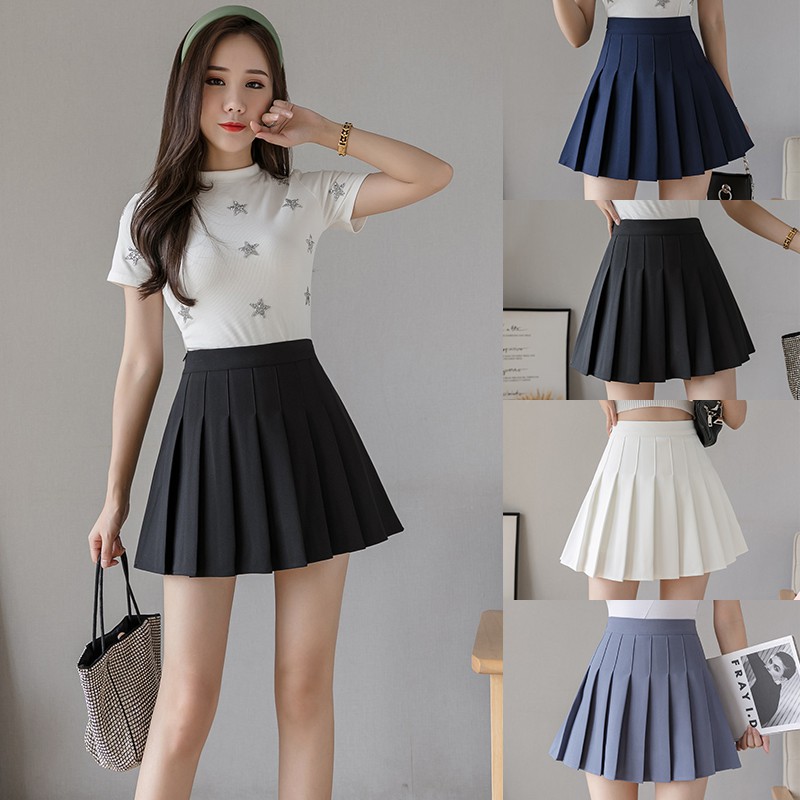 Japanese JK pleated skirt student skirt 2021 new tennis skirt women's black A-line skirt high waist skirt
