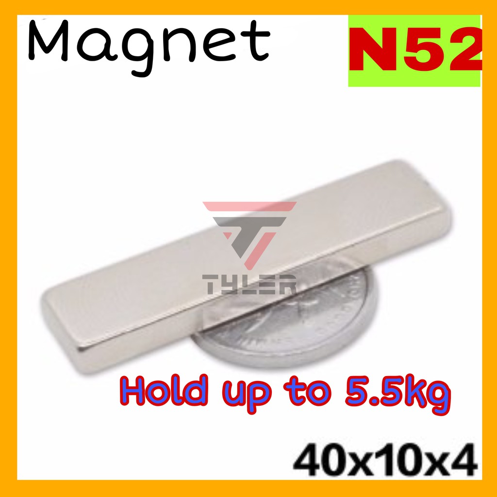 10pcs Big N52 Strong Block Bar Fridge Magnets 40x10x4  mm Rare Earth Neodymium 