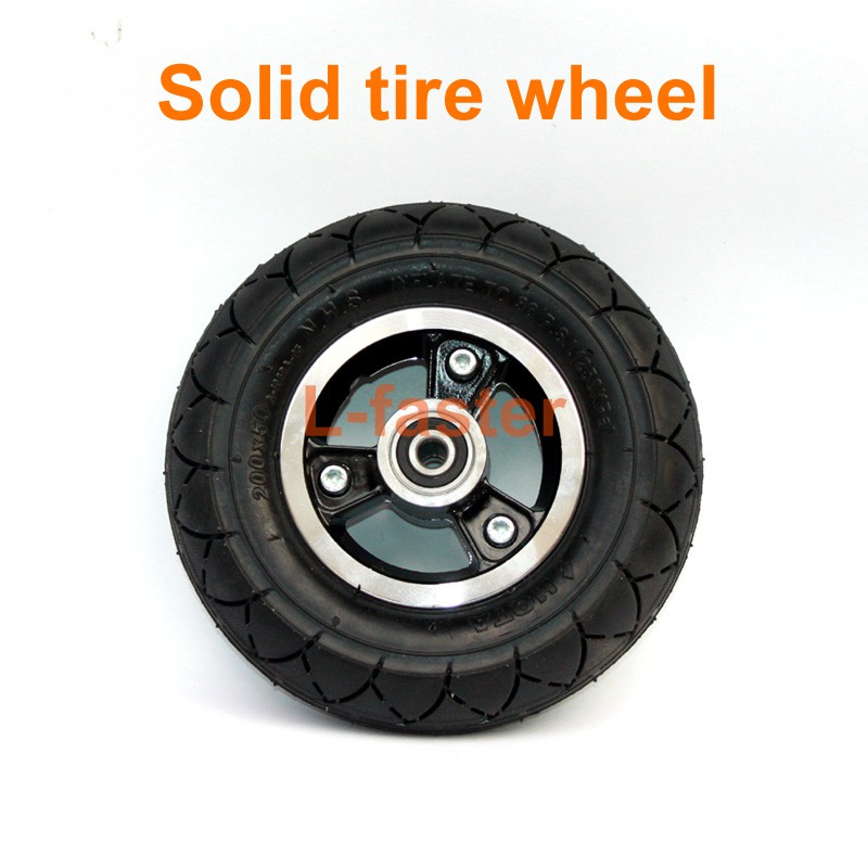 Electric Scooter Solid Wheel With Hub 8 Inch Rubber Tyre 200x50 Front
