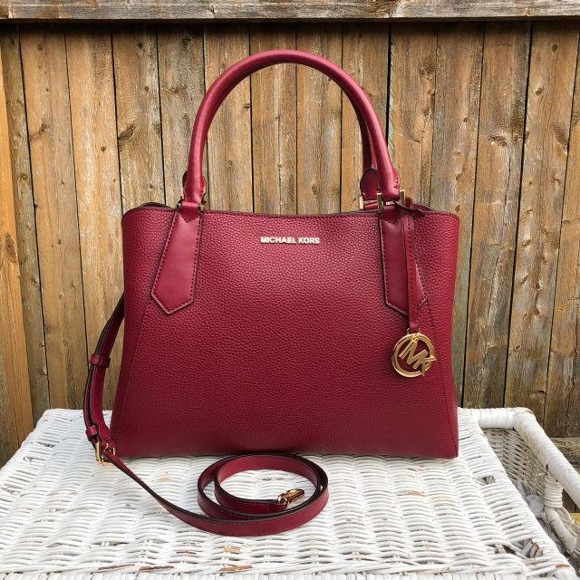 MICHAEL KORS KIMBERLY LARGE EW SATCHEL IN MULBERRY | Shopee Malaysia