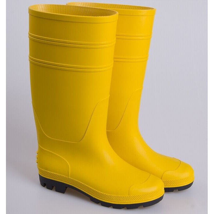 PVC YELLOW RAIN BOOT WITH STEEL TOE AND STEEL SOLE Shopee Malaysia