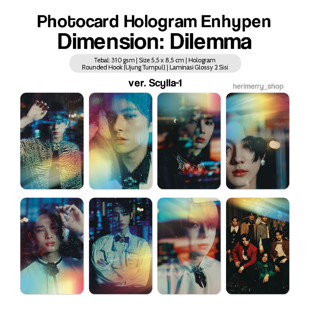 Photocard Hologram Enhypen Dimension Dilemma Scylla Version Photo Card Premium Kpop Unofficial