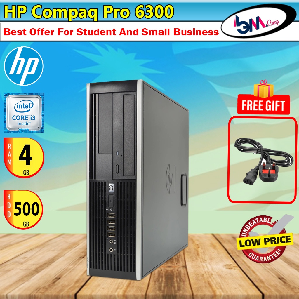 HP Compaq Pro 6300 - QV985AV-SFF Desktop PC 3rd Gen. Core i3-3220 @3.3 ...