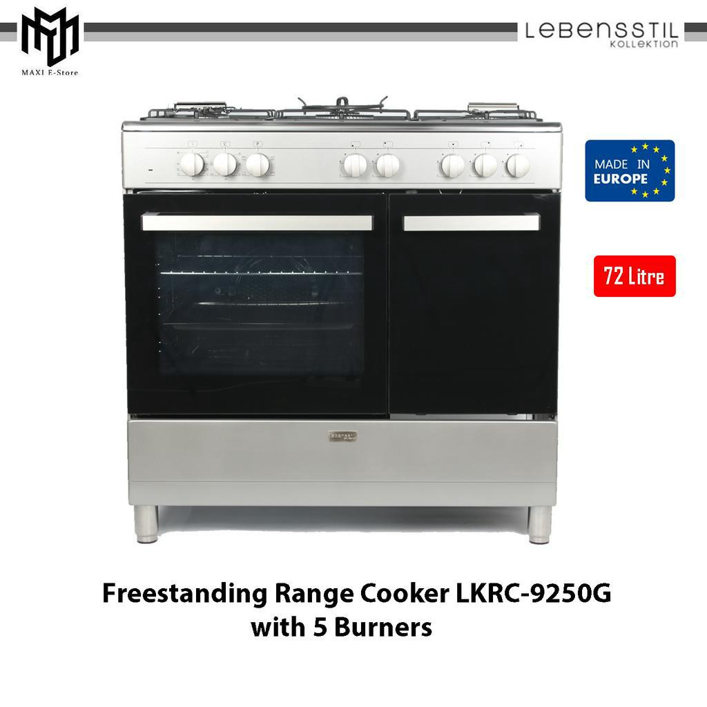 Lebensstil Free Standing Professional Range Cooker 5 Burners Gas Hob (2