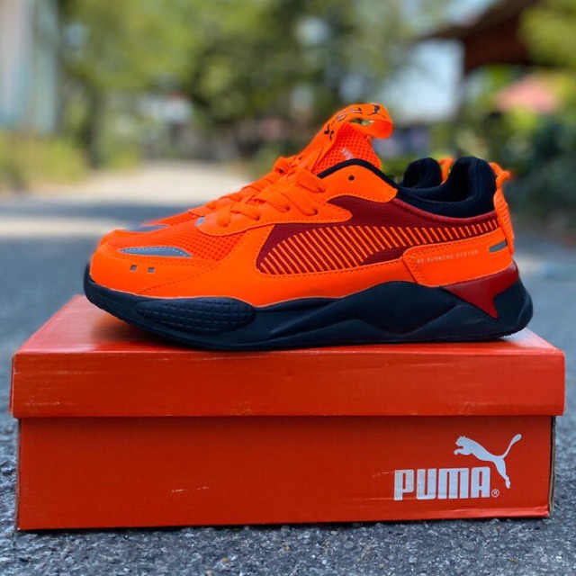 puma rsx black orange