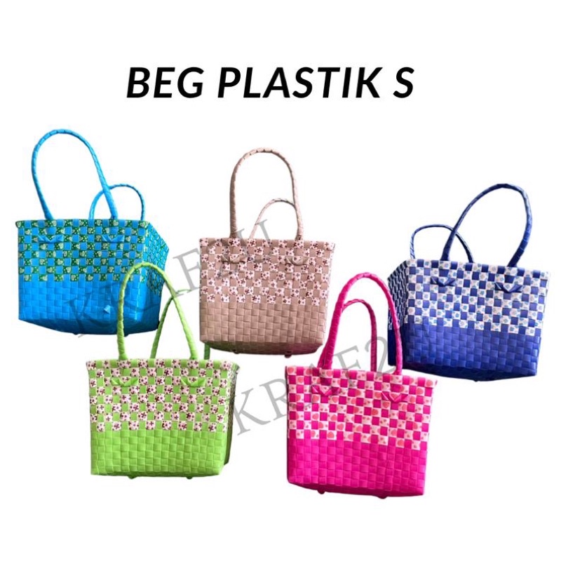 Bakul Anyaman Plastik / Bakul Pasar Plastik / Raga Plastik Murah / Handwoven Plastic Baskets