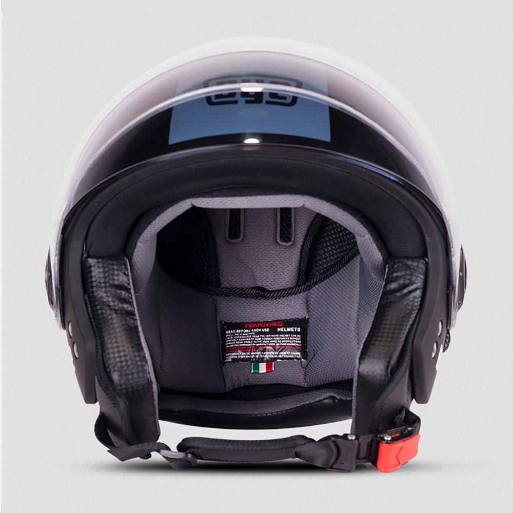 BYE Motorcycle Helmet Chopper Open Face Scooter Helmet Double Lenses