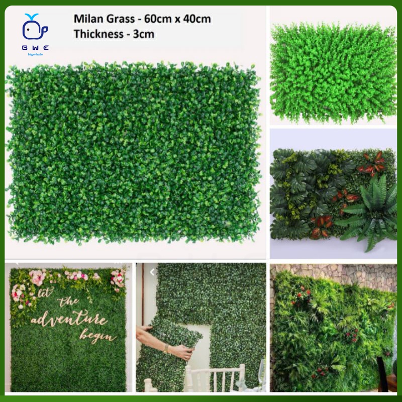 【COD】 Artificial Wall Artificial Fake Lawn Milan Grass Wall Decor Wall Concept Decoration Artificial Wall Grass Plants Outdoor for Indoor & Outdoor Design Use Artificial Foliage