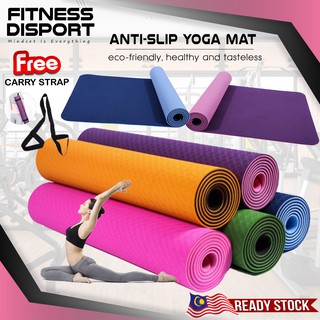 A Tiny Bit Fit Yoga mat with a Double Layer Thick 6mm eco-Friendly Non-Toxic TPE Material for an Anti-Allergic and Anti-Slip Exercise mat Used by Professionals 