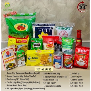 Set Barang Dapur (16 item) / Set Bakul Makanan / Pakej Makanan Sedekah RM61.90