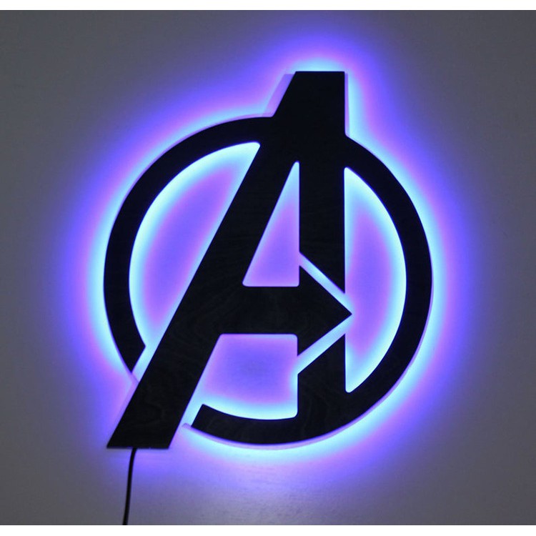 Avengers Avengers Creative Led Night Lamp Wall Lamp Home Decoration Lamp Super Hero Logo Lamp Remote Control Shopee Malaysia