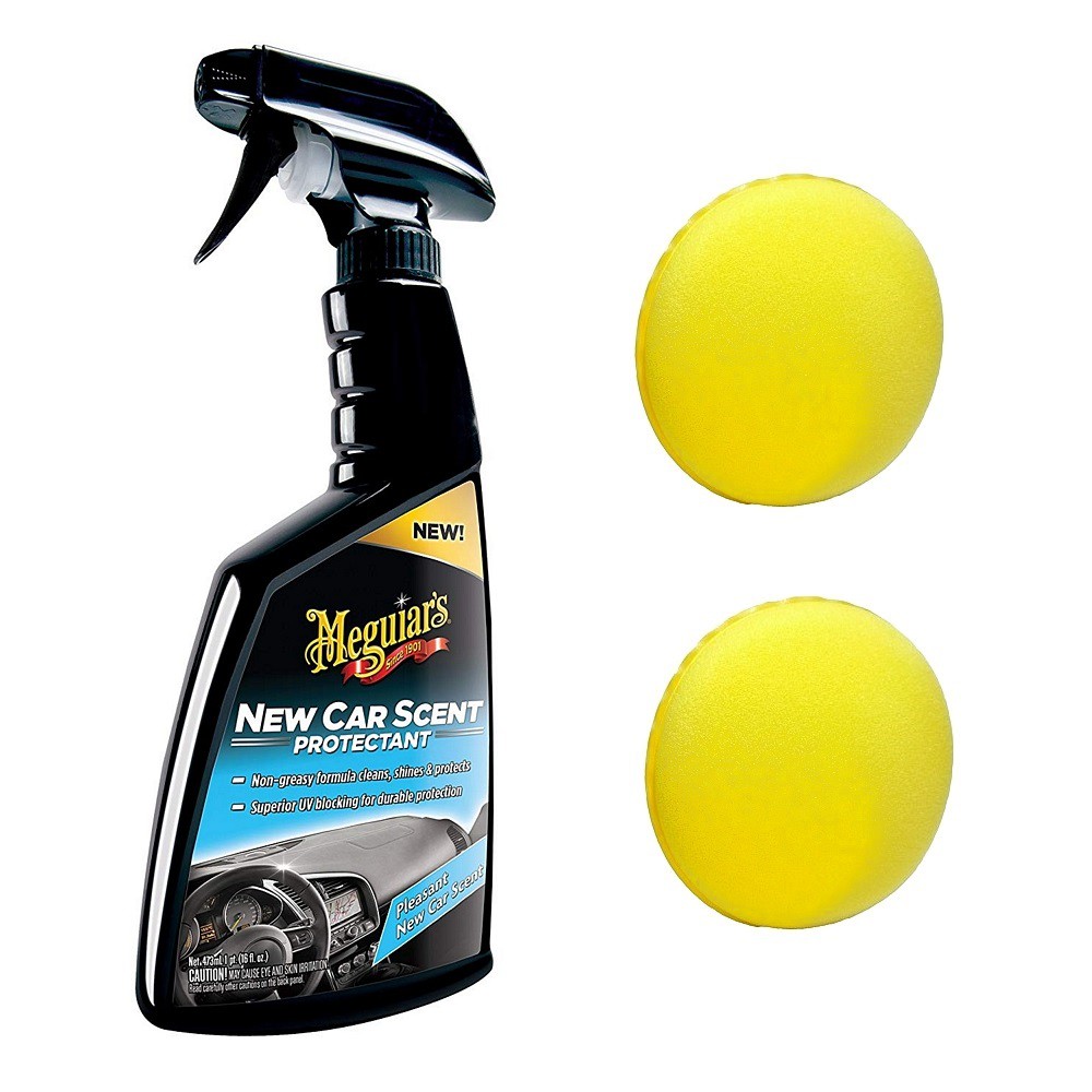 Meguiar's New Car Scent Protectant + Foam Applicator Pads COMBO
