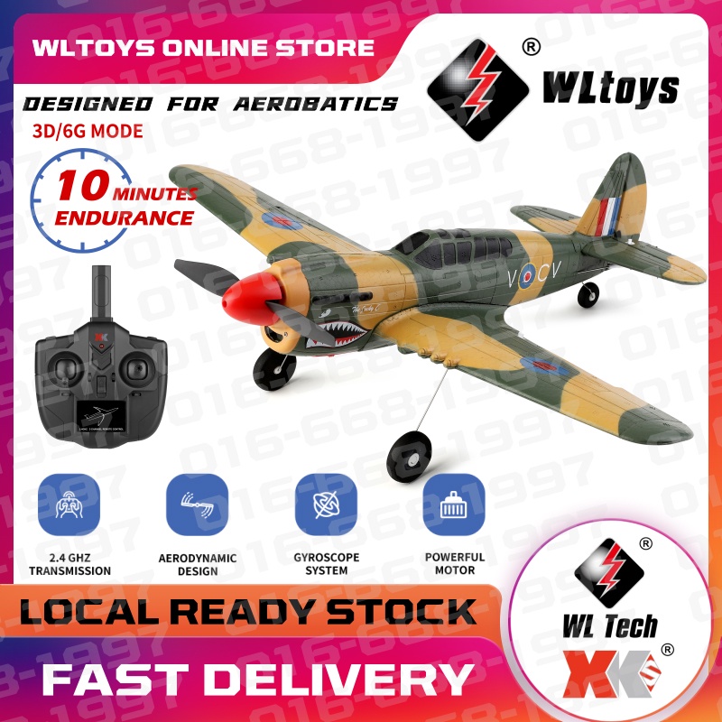 (Ready Stock) WLtoys XK A220 P40 4Ch 384mm Wingspan 6G/3D Mode Plane