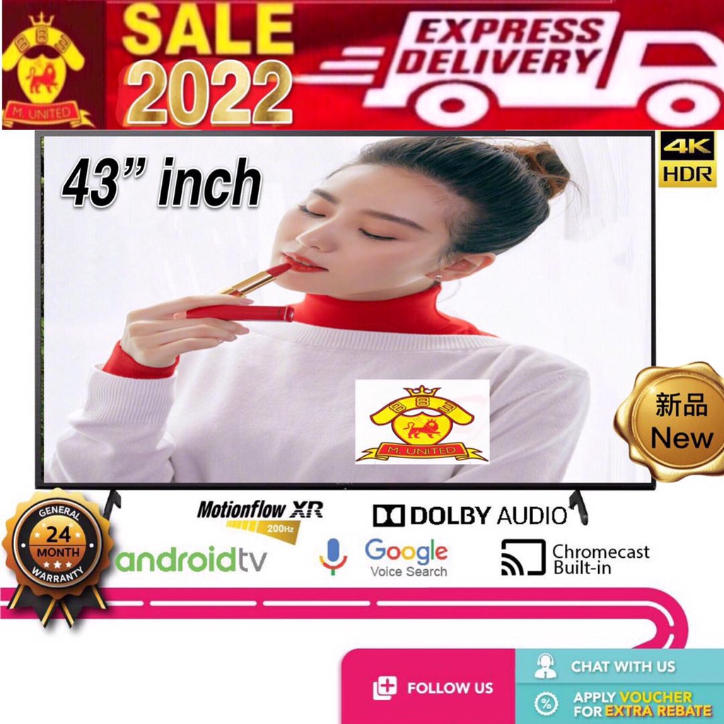 2022 new Sony 50 Inch 4K UHD Android TV Netflix Smart TV HDR Google TV