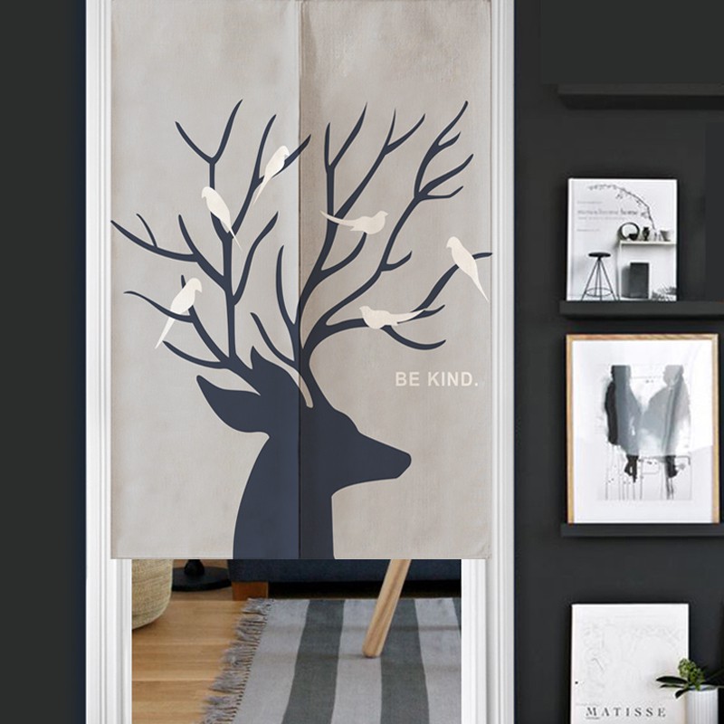 European Cotton Linen Door Curtain Partition Curtain Japanese