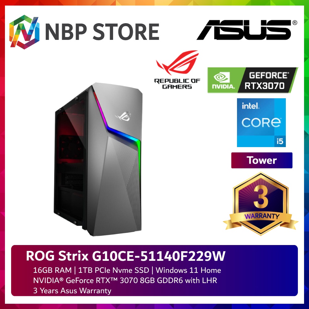 Asus ROG Strix G10CE51140F229W Gaming Tower Desktop PC Gray Shopee