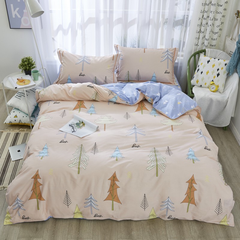 100 Cotton Magical Forest Pattern Duvet Cover 1pc Single Queen