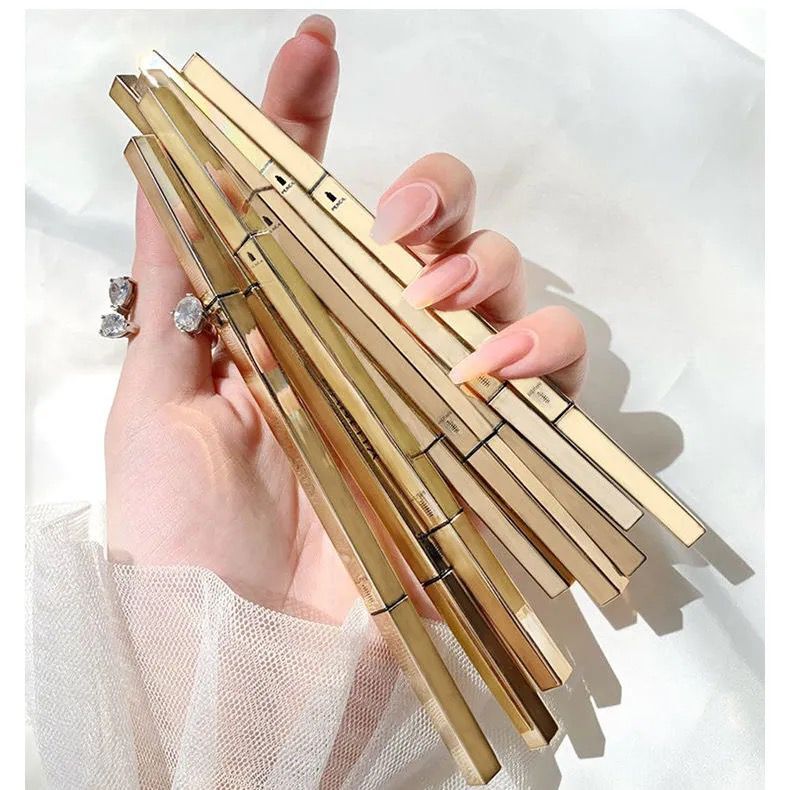 Reliable Purpose Small gold bar eyebrow pencil Double-headed triangle ultra-fine waterproof sweat-proof natural Multi... - Image 3