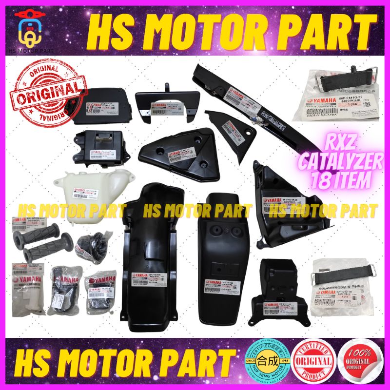 RXZ Cover Hitam Inner Combo Part Plastic Mili 3XL & Catalyzer 5PV Inner Set Original HLY100%-[Getah & Cover][Cover Saja]