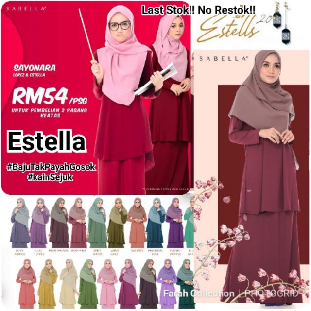 LAST OFFER Extra Size Estella 2 0 Baju  Kurung  Ironless 