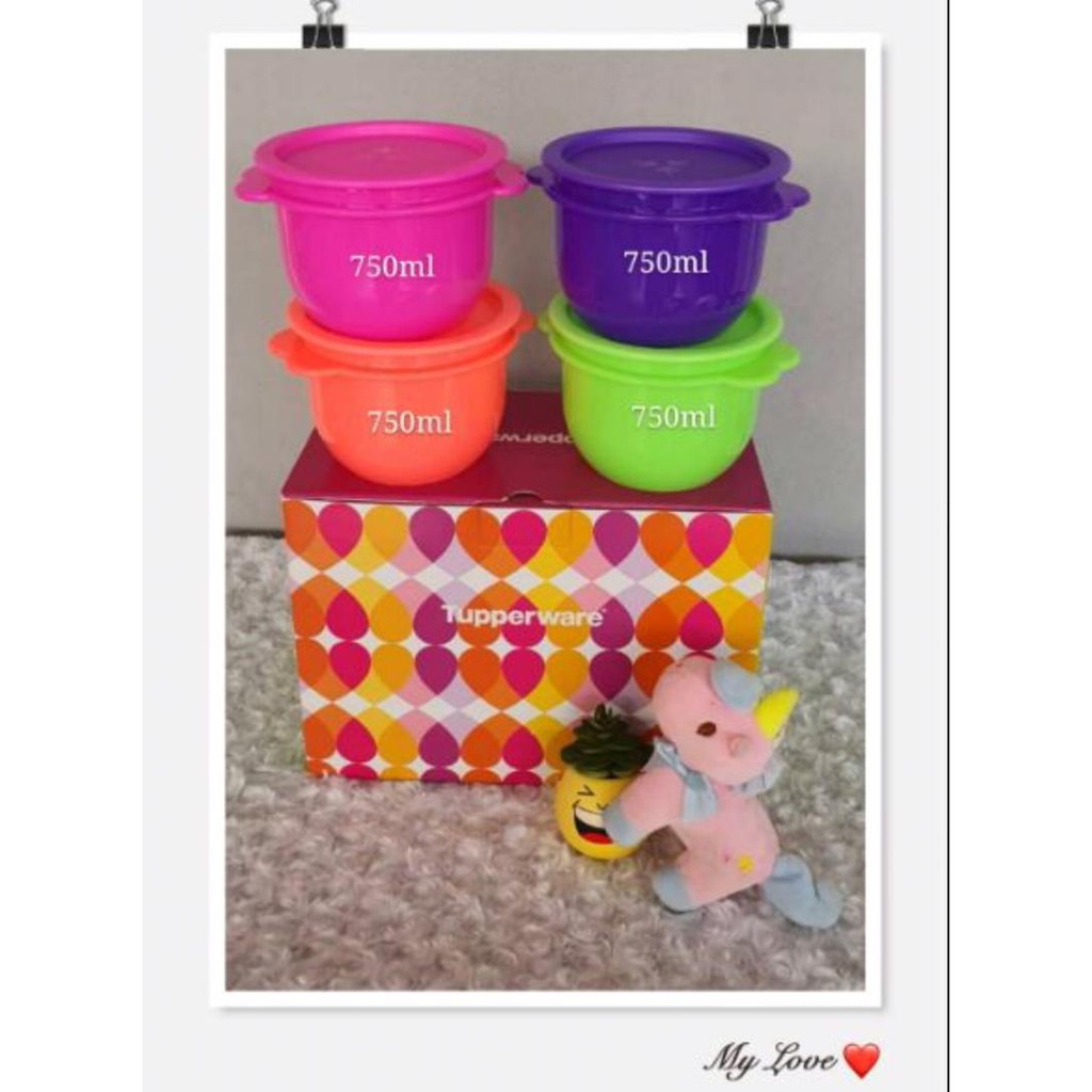 One Touch Tupperware  750ml x4 - With Gift Box