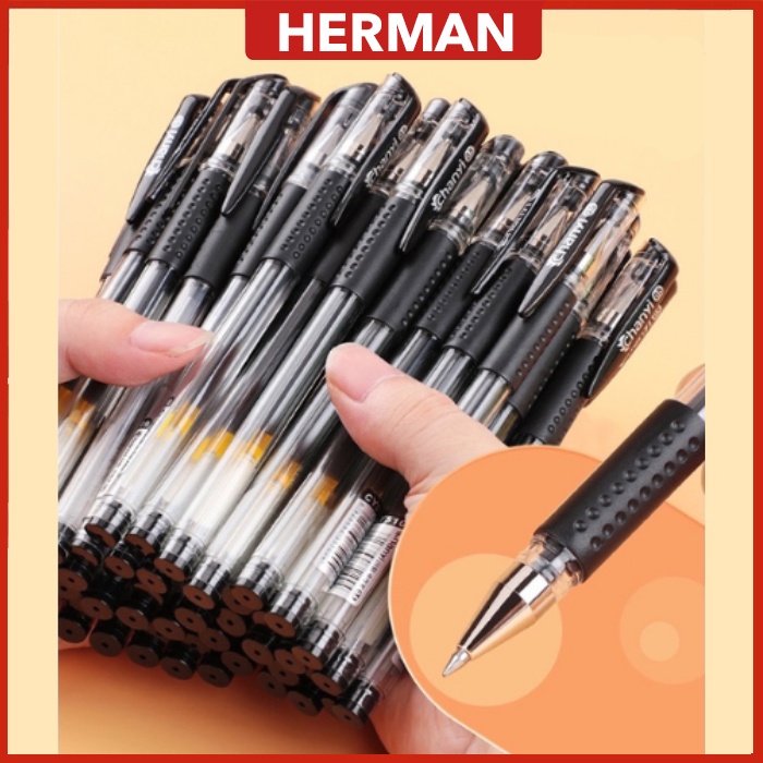 HERMAN - (1Pcs) 0.5mm Gel Pen Ball Point Student Office Stationary 中性笔 水笔 圆珠笔