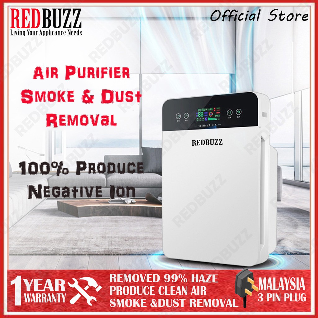 REDBUZZ Air Purifier PM2.5 Household Smoke and Dust Removal Cleaner Air Cleaner Sterilizer Negative Ion Air Filter