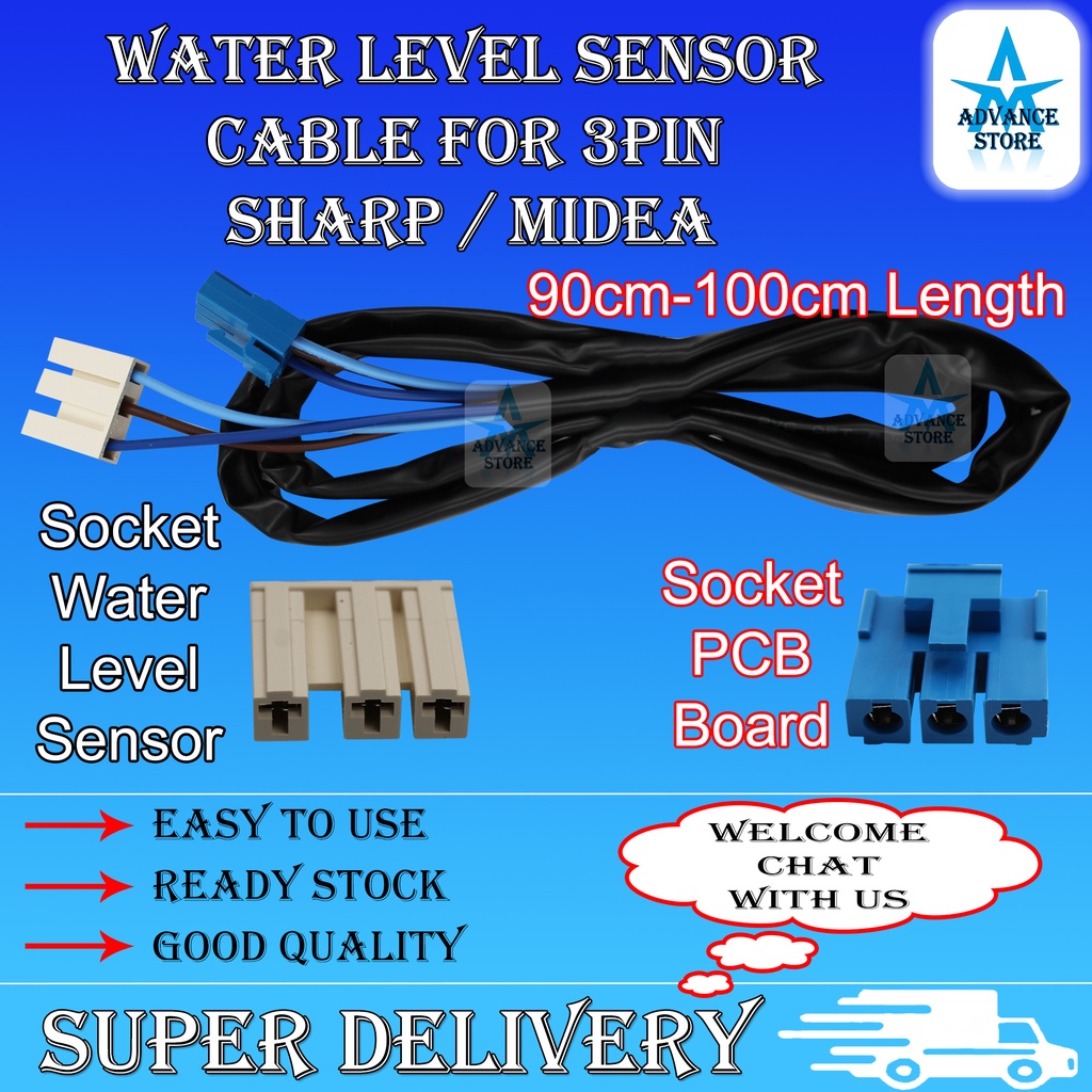 3 PIN SHARP MIDEA CABLE WATER LEVEL SENSOR WASHING MACHINE STANDARD