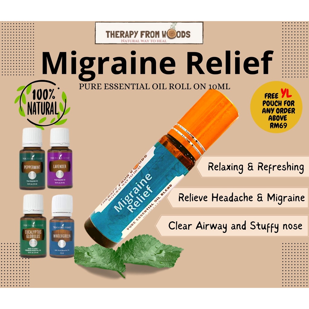 Migraine Relief Essential Oil RollOn /Melegakan Sakit Kepala dan