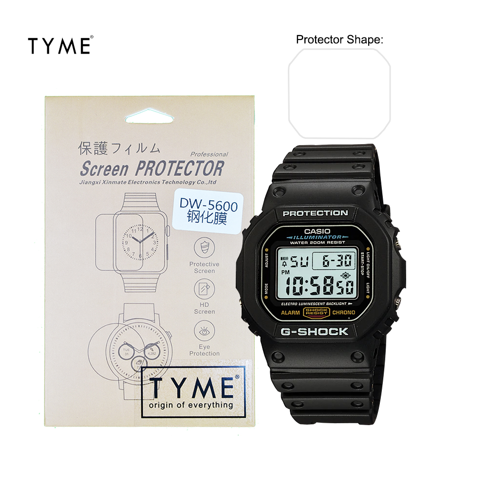 Tyme Screen Protector For Casio G Shock Ga 100 Dw 5600 Model Hd Tempered Glass With Hydrophobic Coating Shopee Malaysia