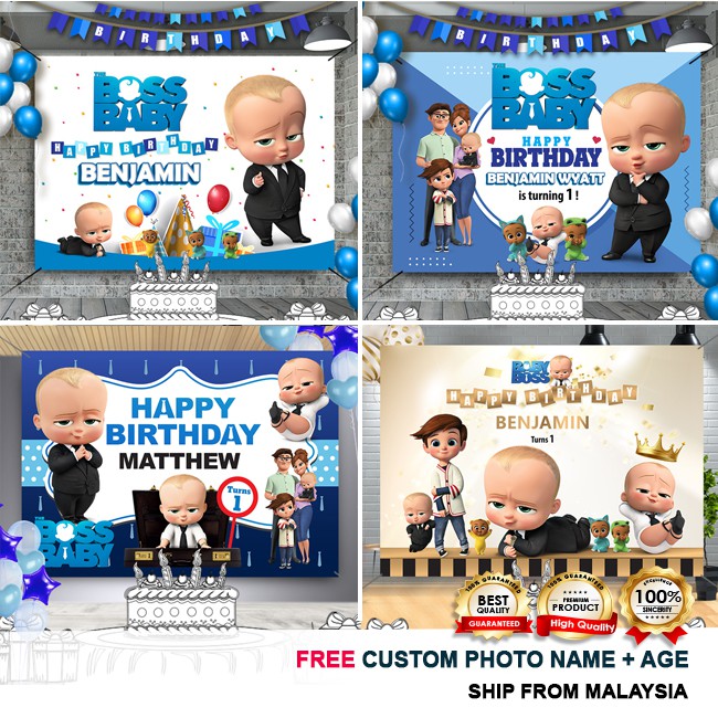 Buy Birthday Banner Birthday Backdrop Hari Jadi Boss Baby Baby Boss Seetracker Malaysia