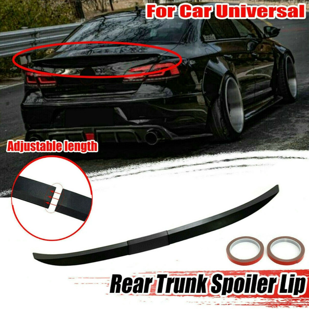 Adjustable Car Rear Spoiler Lip Trunk Roof Spoiler Wing Painted Black