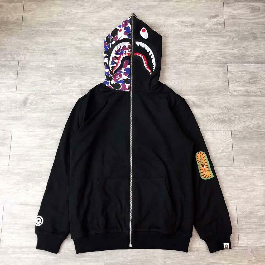 black and grey bape hoodie