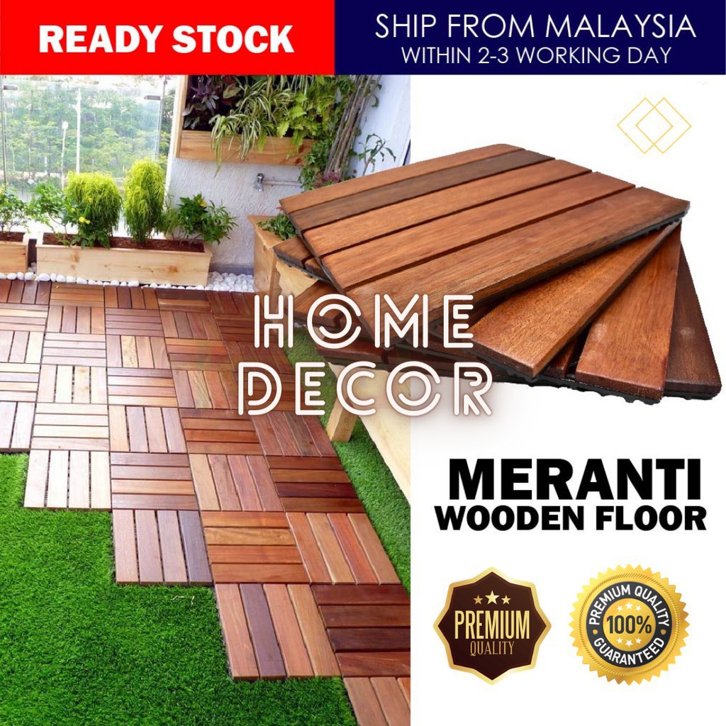 Ready Stock Floor Decking Outdoor Wood Flooring Terrace Garden Decoration Wpc Wooden Floor Grass Floor Deck