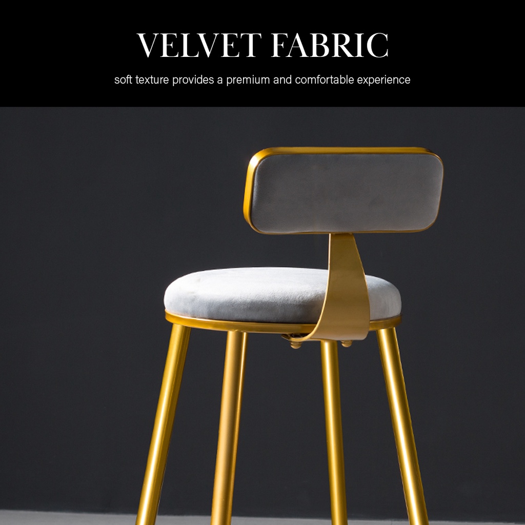 FINSSO: Parsons Marble Texture Wooden Bar Table with Gold Metal Frame + 2 Bar Stools