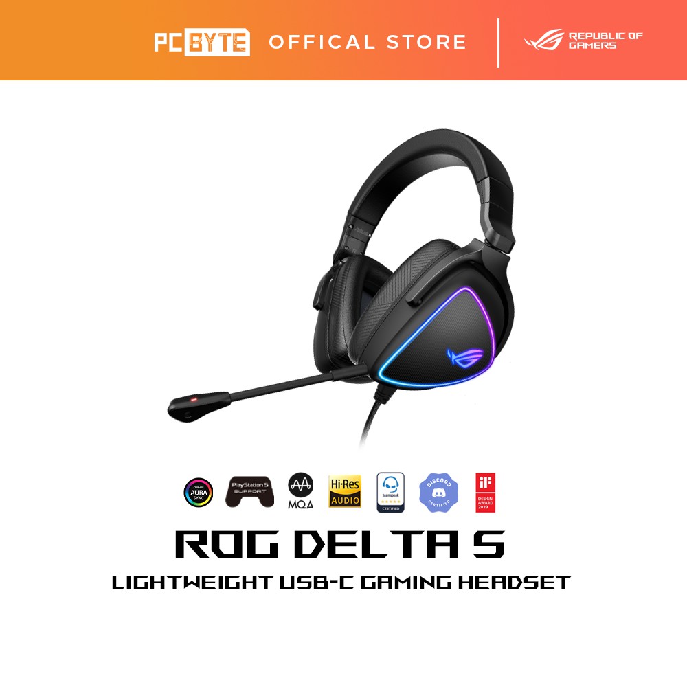 ASUS ROG Delta S Lightweight USB-C Gaming Headset With AI Noise