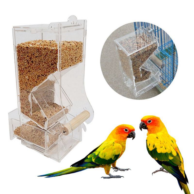 Automatic Bird Feeder Pet Bird Cage Feeder Food Container Feeding
