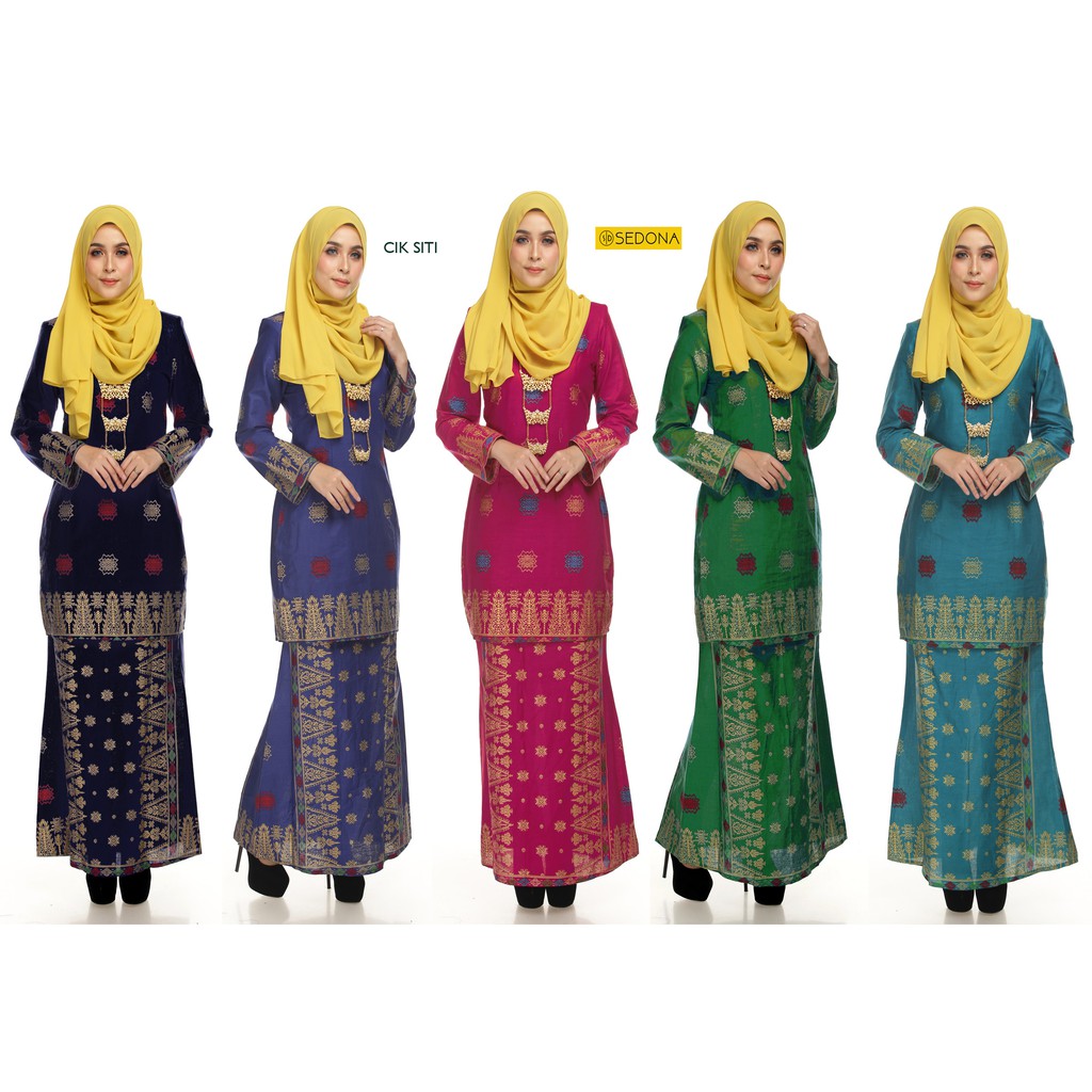 Sedona Kurung Moden Songket  Cik Siti Mix XS 4XL 