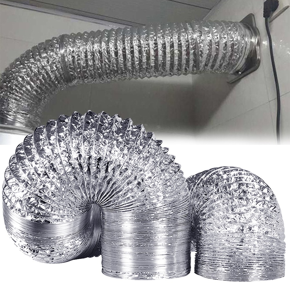 Dryer Aluminum Foil Vent Hose Air Conditioning Ducting 2 Clamps
