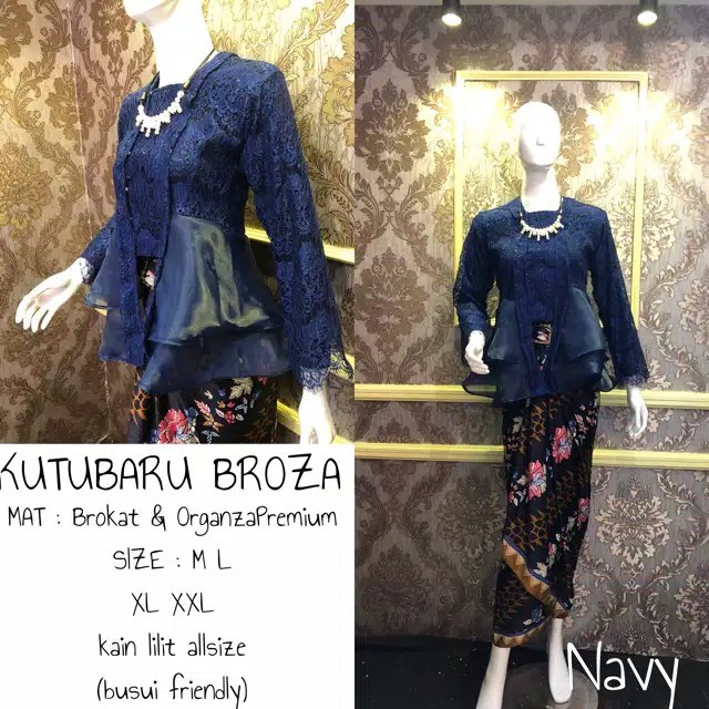 Pre Order Muslimah Long Sleeve Broza Kebaya Set Batik Modern Dress Silver Pink Gold Red Blue Nude Pink