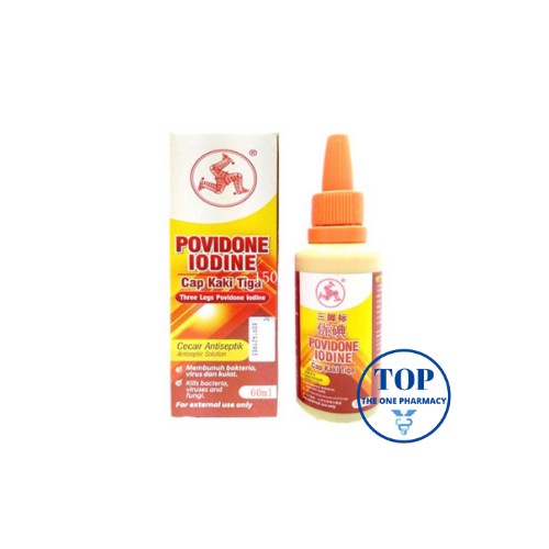 Povidone Iodine Cecair Antiseptik Cap Kaki Tiga (30ml / 60ml) | Shopee ...