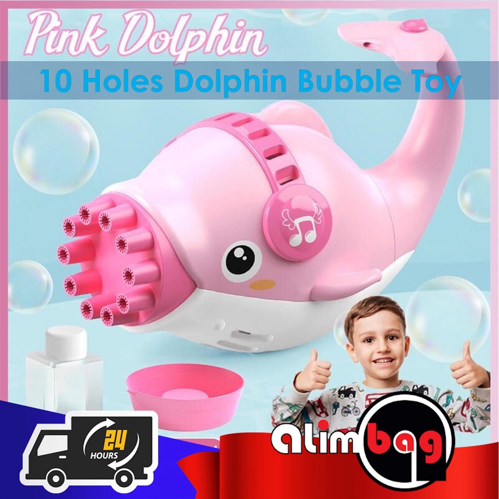 DM Dolphin Bubble Machine Toy Electric Bubble Gun Blower Bubbles Maker Toy for Kids Toddlers Age