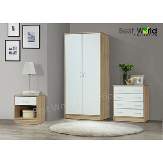 Best Mya Bedroom Trio Set Of Wardrobe Chest Of Drawers Night