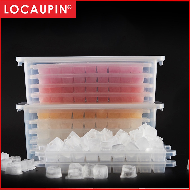 Locaupin Ice Cube Trays With Lid Ice Ice Cube, 1 Pcs Ice Trays Gadgets Ice Cube Mold Stackable Reusable & Bpa