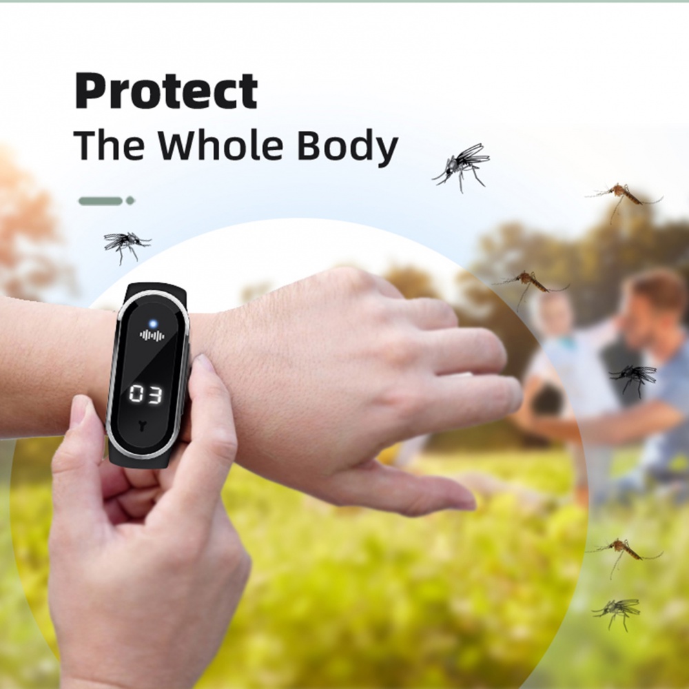 Portable Electronic Mosquito Repeller Ultrasonic Repellent Bracelet/Watch Eco-Friendly Baby Kids and Adults All Outdoor Activities USB Charging Smart Prevent Mosquitoes Wrist Watch