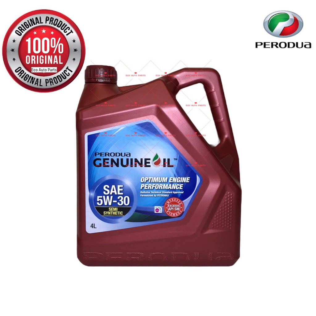 PERODUA 5W30 (4L) LUBRICANT ENGINE OIL SEMI SYNTHETIC GENUINE ORIGINAL