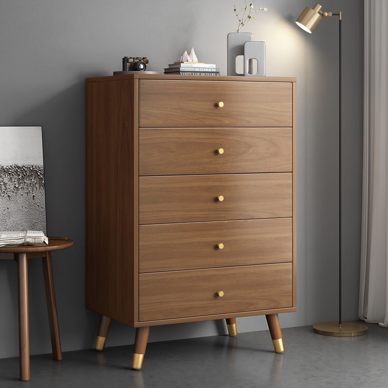 Nordic Chest Of Drawers Ikea Solid Wood, Ikea Brown 5 Drawer Dresser